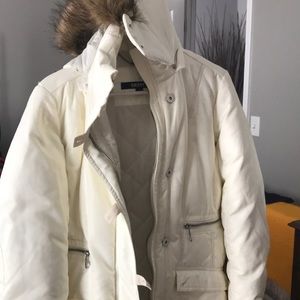 DKNY cream puffer coat